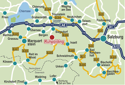 Wegbeschreibung nach Ruhpolding Detailkarte
