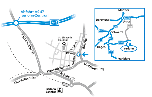 Individuelle Anfahrtsskizze nach Iserlohn