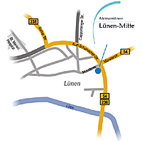 Anfahrtsskizze Lünen Kurt-Schumacher-Straße