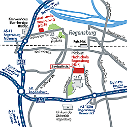 Drei Anfahrtsskizzen Regensburg für die Hochschule Regensburg (HS.R) von designbetrieb aus Essen Drei Anfahrtsskizzen Regensburg für die Hochschule Regensburg (HS.R) von designbetrieb aus Essen