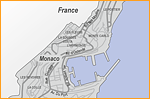 Anfahrtsplan Monaco (Übersichtskarte) für Frankfurter Freiheit