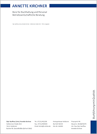 Briefbogen ud Corporate Design f&uuml;r Annette Kirchner