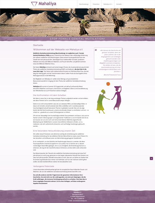 Responsive Webseite für Mahaliya e.V. www.mahaliya.de Responsive Webseite für Mahaliya e.V. www.mahaliya.de