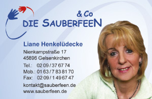 Visitenkarte Vordeseite Sauberfeen