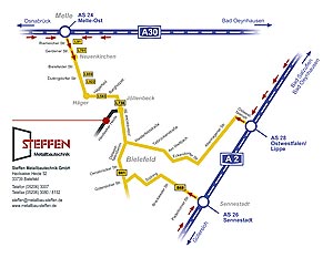 Anfahrtsskizze f&uuml;r Metallbau Steffen
