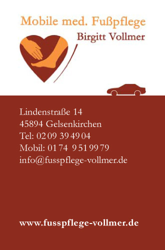 Visitenkarten für Mobile Fußpflege Birgitt V.