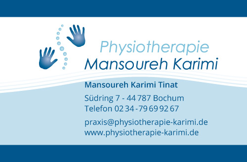 Visitenkarten für Physiotherapie Mansoureh K.