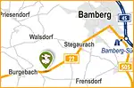 Anfahrtsskizze (787) Oberharnsbach bei Bamerg