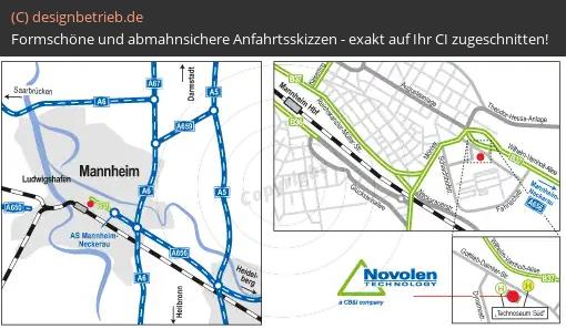 (222) Anfahrtsskizze Mannheim (Übersichtskarte und Detailkarte)