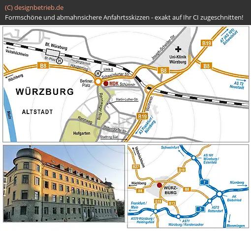 Anfahrtsskizze Würzburg MDK Bayern