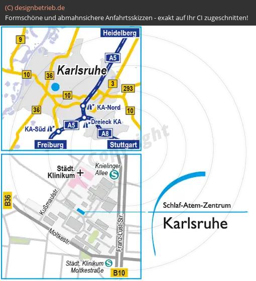 (550) Anfahrtsskizze Karlsruhe