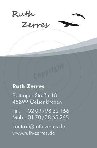 Visitenkarte gestalten Vorderseite Beispiel Trauerbegleitung Ruth Z.