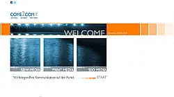 www.come2comit.de
 - Mehrsprachige Umsetzung
 - PHP-basiert
 - MYSQL-Datenbank gestützt
 - Suchmaschinenoptimierung SEO, Optmierung der Ladezeiten
 - Content Management System CMS
 - Individuelles Screendesign
 - Corporate Design-Entwicklung
- Webseite erstellt von "Webagentur Essen" (designbetrieb)
